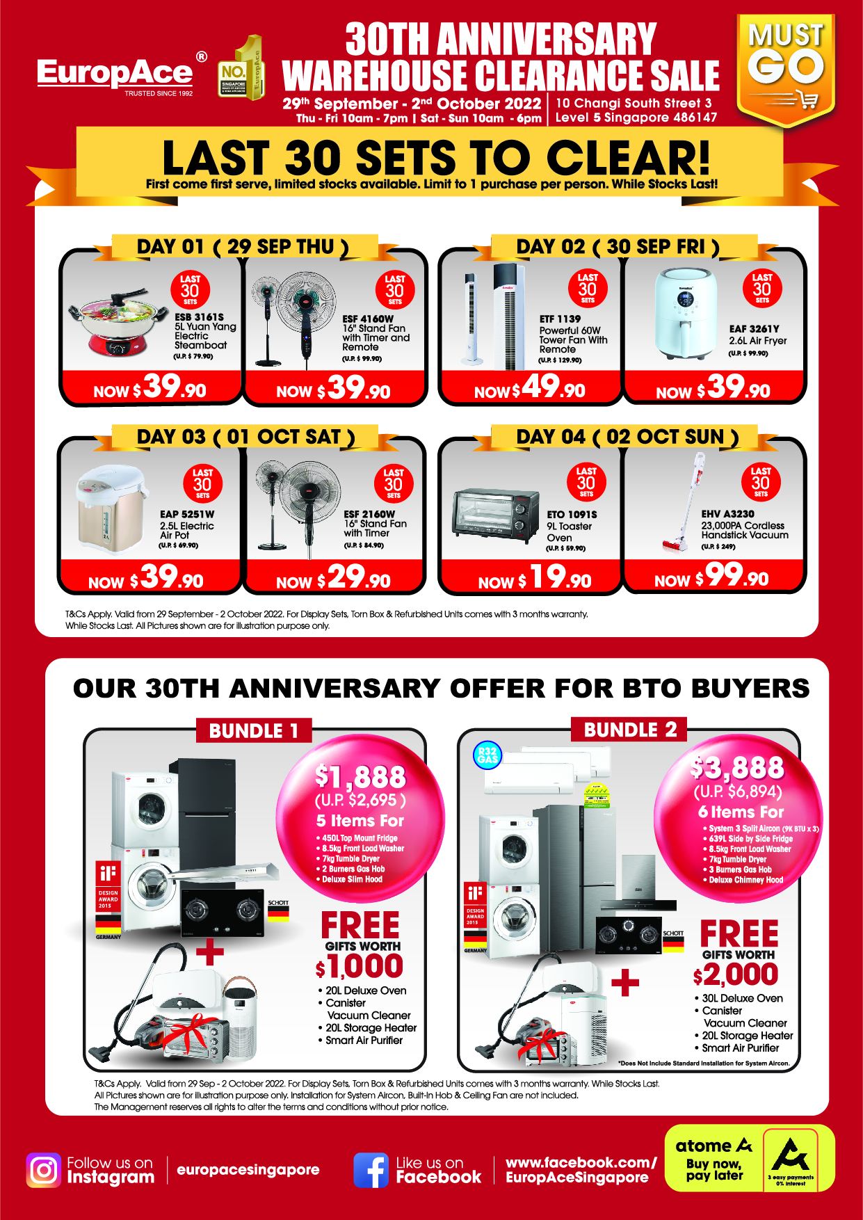 29 Sep2 Oct 2022 EuropAce Warehouse Sale