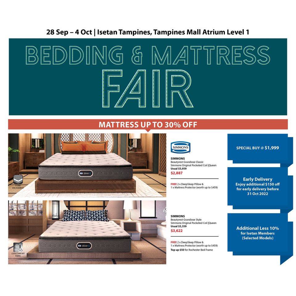 28 Sep4 Oct 2022 Isetan Bedding & Mattress Fair