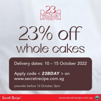 Secret-Recipe-23rd-Anniversary-Whole-Cake-Promotion2-350x350 21 Sep-12 Oct 2022: Secret Recipe 23rd Anniversary Whole Cake Promotion