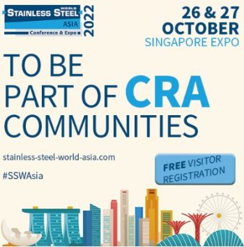 Stainless-Steel-World-Asia-Conference-Expo-2022-at-Singapore-EXPO-350x354 26-27 Oct 2022: Stainless Steel World Asia Conference & Expo 2022 at Singapore EXPO