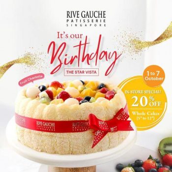1-7-Oct-2022-Rive-Gauche-Star-Vista-Anniversary-Promotion-20-OFF-Whole-Cake-350x350 1-7 Oct 2022: Rive Gauche Star Vista Anniversary Promotion 20% OFF Whole Cake