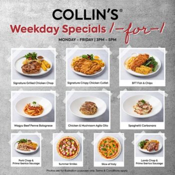 13-Oct-2022-Onward-Collins-Grille-Weekday-Specials-1-for-1-Promotion-350x350 13 Oct 2022 Onward: Collin's Grille Weekday Specials 1-for-1 Promotion