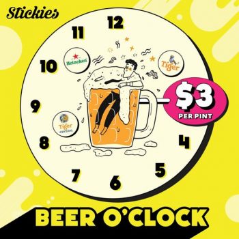 18-Oct-2022-Onward-Stickies-Bar-Beer-OClock-3-Promotion-350x350 18 Oct 2022 Onward: Stickies Bar Beer O’Clock $3 Promotion