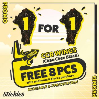 20-Oct-2022-Onward-Stickies-Bar-1-for-1-CCB-wings-Promotion-350x350 20 Oct 2022 Onward: Stickies Bar 1 for 1 CCB wings Promotion