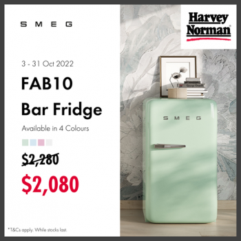 3-31-Oct-2022-Harvey-Norman-SMEG-FAB10-Bar-Fridge-Promotion-350x350 3-31 Oct 2022: Harvey Norman SMEG FAB10 Bar Fridge Promotion