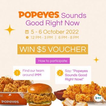 5-6-Oct-2022-IMM-outlet-mall-Popeyes-sounds-good-right-now-Promotion-350x350 5-6 Oct 2022: IMM outlet mall Popeyes sounds good right now Promotion