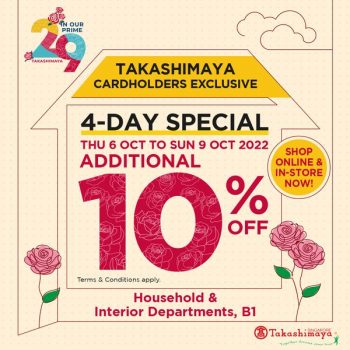 6-9-Oct-2022-Takashimaya-Department-Store-4-Day-Special-Promotion-350x350 6-9 Oct 2022: Takashimaya Department Store 4-Day Special Promotion