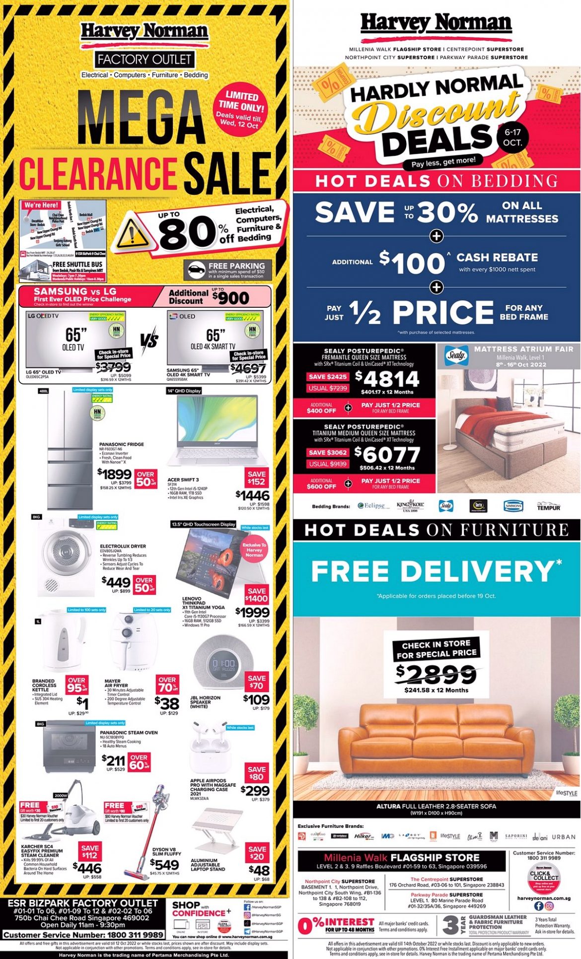 814 Oct 2022 Harvey Norman Mega Clearance Sale Islandwide in