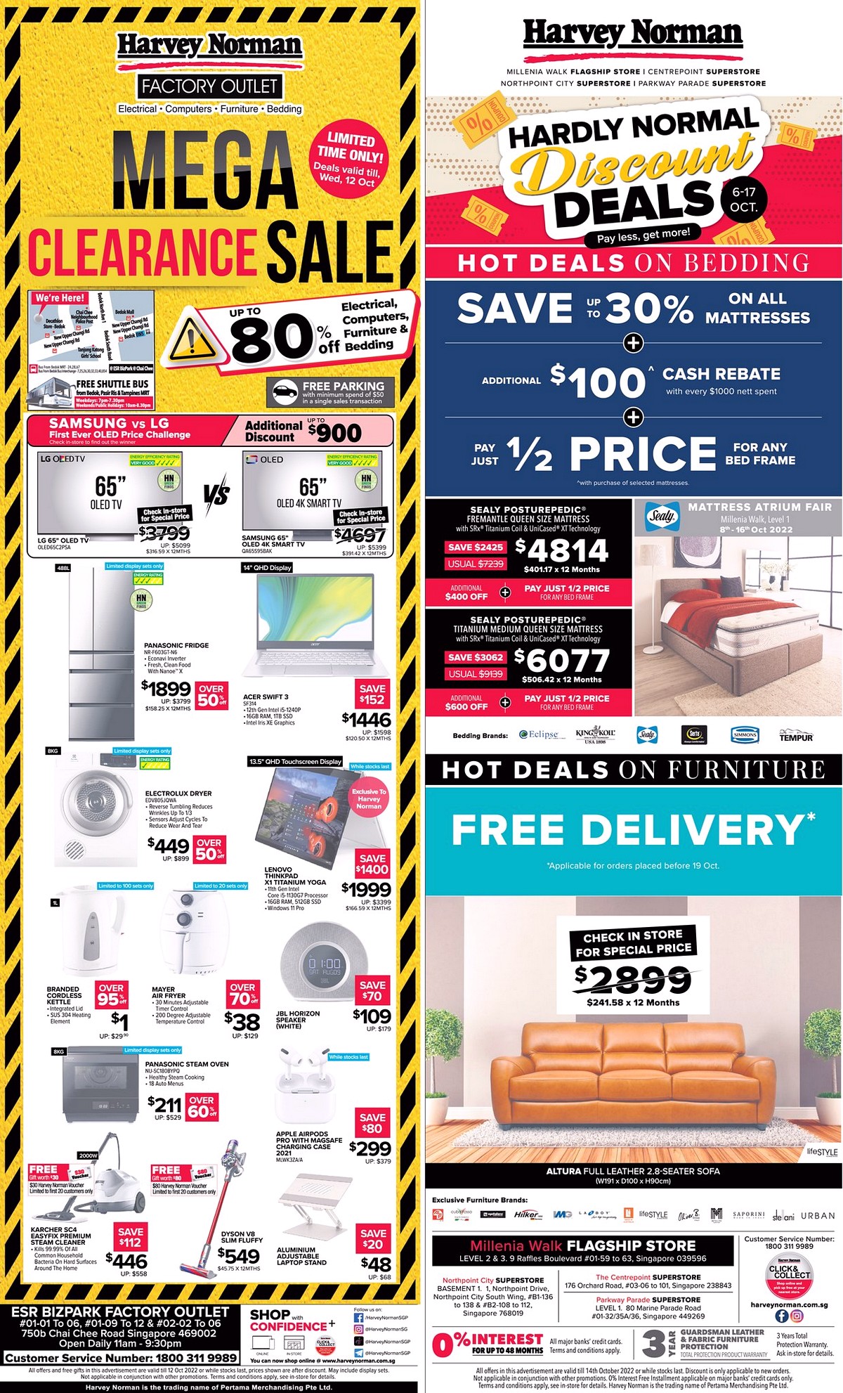 Harvey-Norman-Warehouse-Sale-2022-Singapore-Clearance-Home-Appliances-Mobile-Gadgets-IT-Accessories-Desktop-Computer-Electrical-002-Furnitures-Mattresses 8-14 Oct 2022: Harvey Norman Mega Clearance Sale Islandwide in Singapore