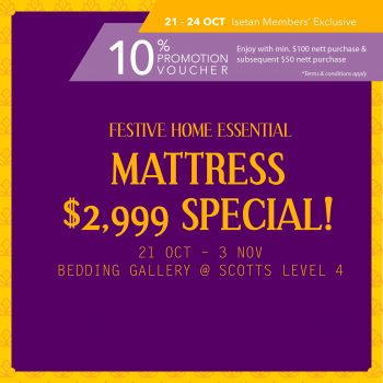 Isetan-Premium-Mattresses-Promotion-350x350 21 Oct-3 Nov 2022: Isetan Premium Mattresses Promotion