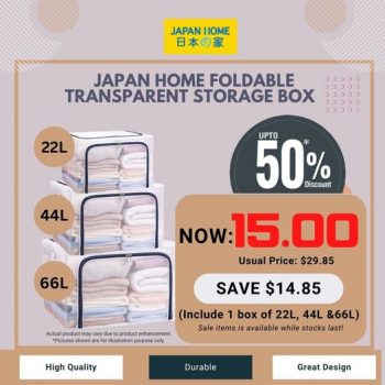 Japan-Home-Foldable-Transparent-Storage-Boxes-Promotion-350x350 11-13 Oct 2022: Japan Home Foldable Transparent Storage Boxes Promotion