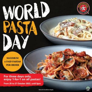 PastaMania-World-Pasta-Day-1-For-1-Promotion-350x350 25-27 Oct 2022: PastaMania World Pasta Day 1 For 1 Promotion