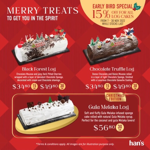 Now till 30 Nov 2022 Han's Cafe & Cake House Merry Treats SG