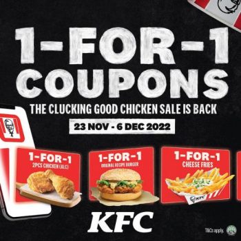KFC-1-For-1-Coupons-Promotion-350x350 23 Nov-6 Dec 2022: KFC 1-For-1 Coupons Promotion