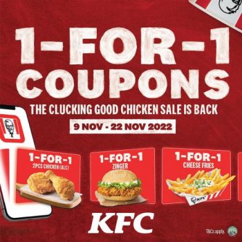 KFC-1-For-1-Promotion-350x350 9-22 Nov 2022: KFC 1-For-1 Promotion