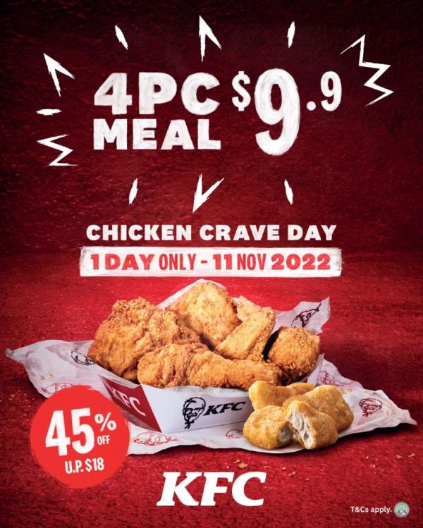 11 Nov 2022: KFC 11.11 Chicken Crave Day Promotion - SG.EverydayOnSales.com