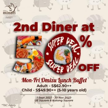 Shin-Minori-2nd-Diner-@-50-OFF-Promotion-350x350 Now till 30 Nov 2022: Shin Minori 2nd Diner @ 50% OFF Promotion