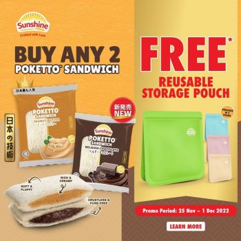 Sunshine-Bakeries-Free-Reusable-Storage-Pouch-Promo-350x350 Now till 1 Dec 2022: Sunshine Bakeries Free Reusable Storage Pouch Promo