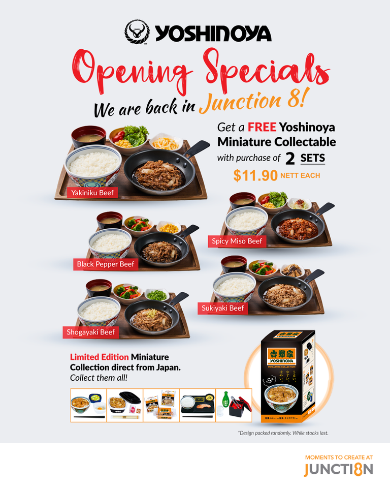 11 Nov 2022 Onward: Yoshinoya Opening Special at Junction 8 - SG ...