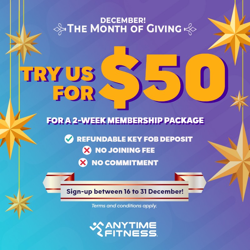 16-31 Dec 2022: Anytime Fitness Membership Package Deal - SG