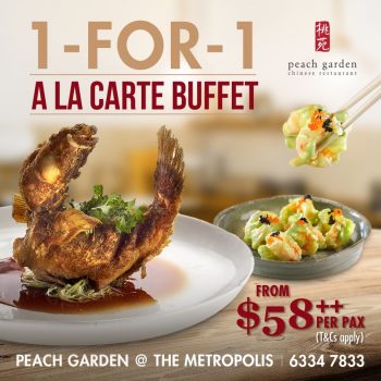 Peach-Garden-1-for-1-A-La-Carte-Buffet-Deal-350x350 1 Dec 2022 Onward: Peach Garden 1 for 1 A La Carte Buffet Deal