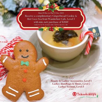 Takashimaya-Free-Gingerbread-Cookie-and-Hot-Coco-Tea-Promotion-350x350 19-22 Dec 2022: Takashimaya Free Gingerbread Cookie and Hot Coco Tea Promotion