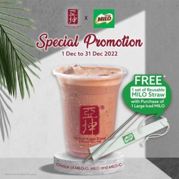 Ya-Kun-Kaya-Toast-Free-Reusable-MILO-Straw-Promotion-350x350 1-31 Dec 2022: Ya Kun Kaya Toast Free Reusable MILO Straw Promotion