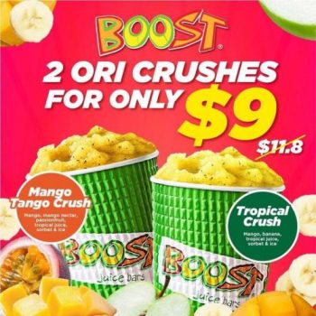 Boost-Juice-Bars-2-Ori-Crushes-for-9-Promotion-350x350 19 Jan 2023 Onward: Boost Juice Bars 2 Ori Crushes for $9 Promotion