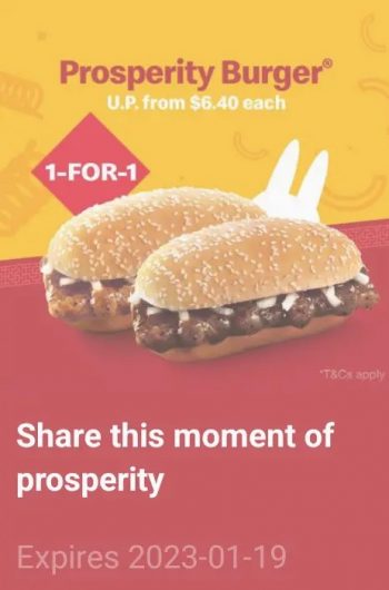 McDonalds-1-for-1-Prosperity-Burger-Deal-350x530 Now till 19 Jan 2023: McDonald’s 1 for 1 Prosperity Burger Deal