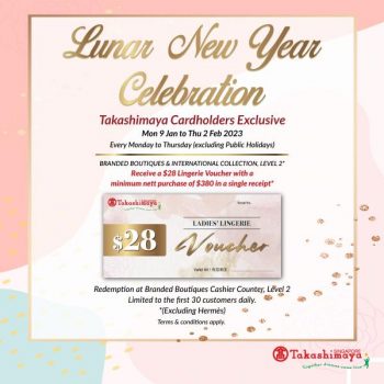 Takashimaya-CNY-FREE-28-Lingerie-Voucher-Promotion-350x350 9 Jan-2 Feb 2023: Takashimaya CNY FREE $28 Lingerie Voucher Promotion