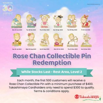 Takashimaya-Rose-Chan-Collection-Pin-Redemption-350x350 30 Jan 2023 Onward: Takashimaya Rose Chan Collection Pin Redemption