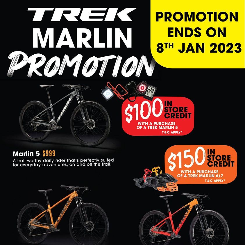 Now till 8 Jan 2023 Treknology3 Trek Marlin Promotion SG