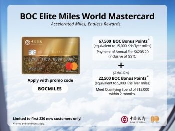 Bank-of-China-Elite-Miles-World-Mastercard-Deal-350x263 Now till 23 Apr 2023: Bank of China Elite Miles World Mastercard Deal