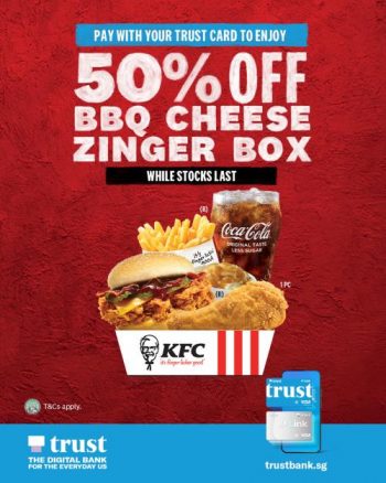 KFC-Trust-Card-50-OFF-BBQ-Cheese-Zinger-Box-Promotion-350x438 1 Feb 2023 Onward: KFC Trust Card 50% OFF BBQ Cheese Zinger Box Promotion