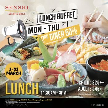 Senshi-Sushi-Grill-Lunch-and-Dinner-buffet-Promotion-350x350 1-31 Mar 2023: Senshi Sushi & Grill Lunch and Dinner buffet Promotion