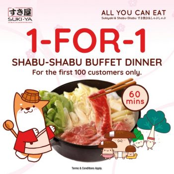 Suki-ya-1-for-1-Dinner-Buffet-Deal-350x350 6-9 Feb 2023: Suki-ya  1-for-1 Dinner Buffet Deal