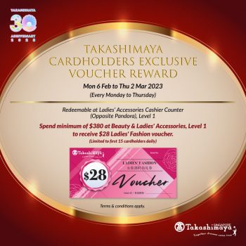 Takashimaya-Cardholders-Exclusive-Voucher-Reward-1-350x350 6 Feb-2 Mar 2023: Takashimaya Cardholders Exclusive Voucher Reward