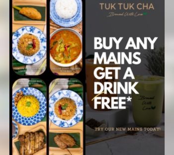 Tuk-Tuk-Cha-Free-Drink-Deal-350x312 8 Feb-5 Mar 2023: Tuk Tuk Cha Free Drink Deal
