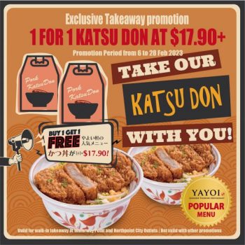 YAYOI-Takeaway-1-For-1-Katsu-Don-Takeaway-Promotion-350x350 6-28 Feb 2023: YAYOI Takeaway 1 For 1 Katsu Don Takeaway Promotion
