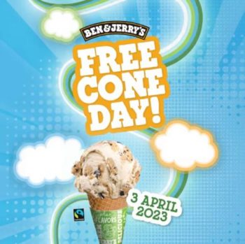 Ben-Jerrys-Free-Cone-Day-Promotion-350x349 3 Apr 2023: Ben & Jerry's Free Cone Day Promotion