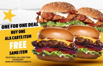 Carls-Jr.-Jurong-Point-1-For-1-Promotion-350x224 22 Mar 2023 Onward: Carl's Jr. Jurong Point 1 For 1 Promotion