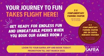 Games-Room-Promo-at-SAFRA-Mount-Faber-350x190 Now till 31 Mar 2023: Games Room Promo at SAFRA Mount Faber