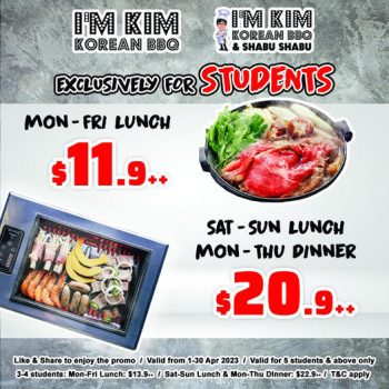 Im-Kim-Korean-BBQ-Student-Buffet-Promo-350x350 1-30 Apr 2023: I'm Kim Korean BBQ Student Buffet Promo