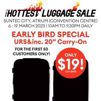 Luggage-Warehouse-sale-in-Suntec-City-2023-Singapore-Clearance-001-350x350 6-19 Mar 2023: The Hottest Luggage Sale! Up to 70% OFF: Time to Upgrade Your Travel Game