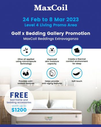 MaxCoil-Beddings-Extravaganza-Promo-at-Isetan-350x438 24 Feb-8 Mar 2023: MaxCoil Beddings Extravaganza Promo at Isetan