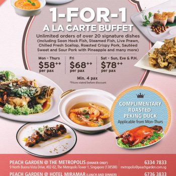 Peach-Garden-1-for-1-A-La-Carte-Buffet-Deal-350x350 15 Mar 2023 Onward: Peach Garden 1 for 1 A La Carte Buffet Deal