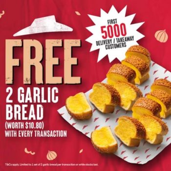 Pizza-Hut-Free-Garlic-Bread-Promotion-350x350 Now t ill 1 Apr 2023: Pizza Hut Free Garlic Bread Promotion