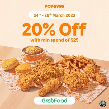 Popeyes-20-off-Promo-on-GrabFood-350x350 24-26 Mar 2023: Popeyes 20% off Promo on GrabFood