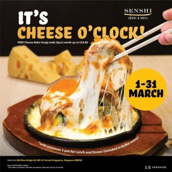Senshi-Sushi-Grill-Cheese-OClock-Special-350x350 1-31 Mar 2023: Senshi Sushi & Grill Cheese O'Clock Special