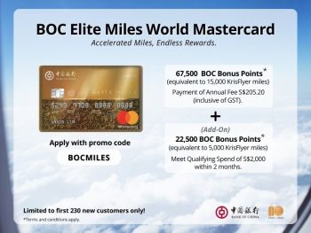 Singapore-Airlines-BOC-Elite-Miles-World-Mastercard-Deal-350x263 Now till 23 Apr 2023: Singapore Airlines BOC Elite Miles World Mastercard Deal